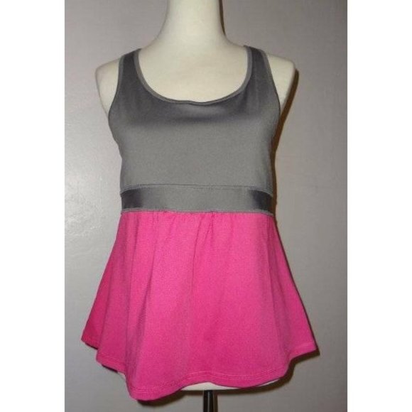 Zella Tops - Zella Babydoll Exercise Yoga Top Pink Gray X-Small